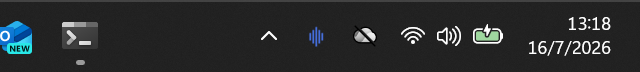 The Paredra waveform icon in the Windows 11 taskbar next to the clock, dark theme.